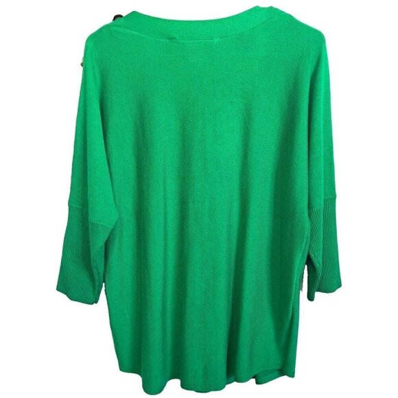 Max Studio Knit Raglan Sleeve Pullover GreenSweater Size XL. NWOT - Picture 3 of 6